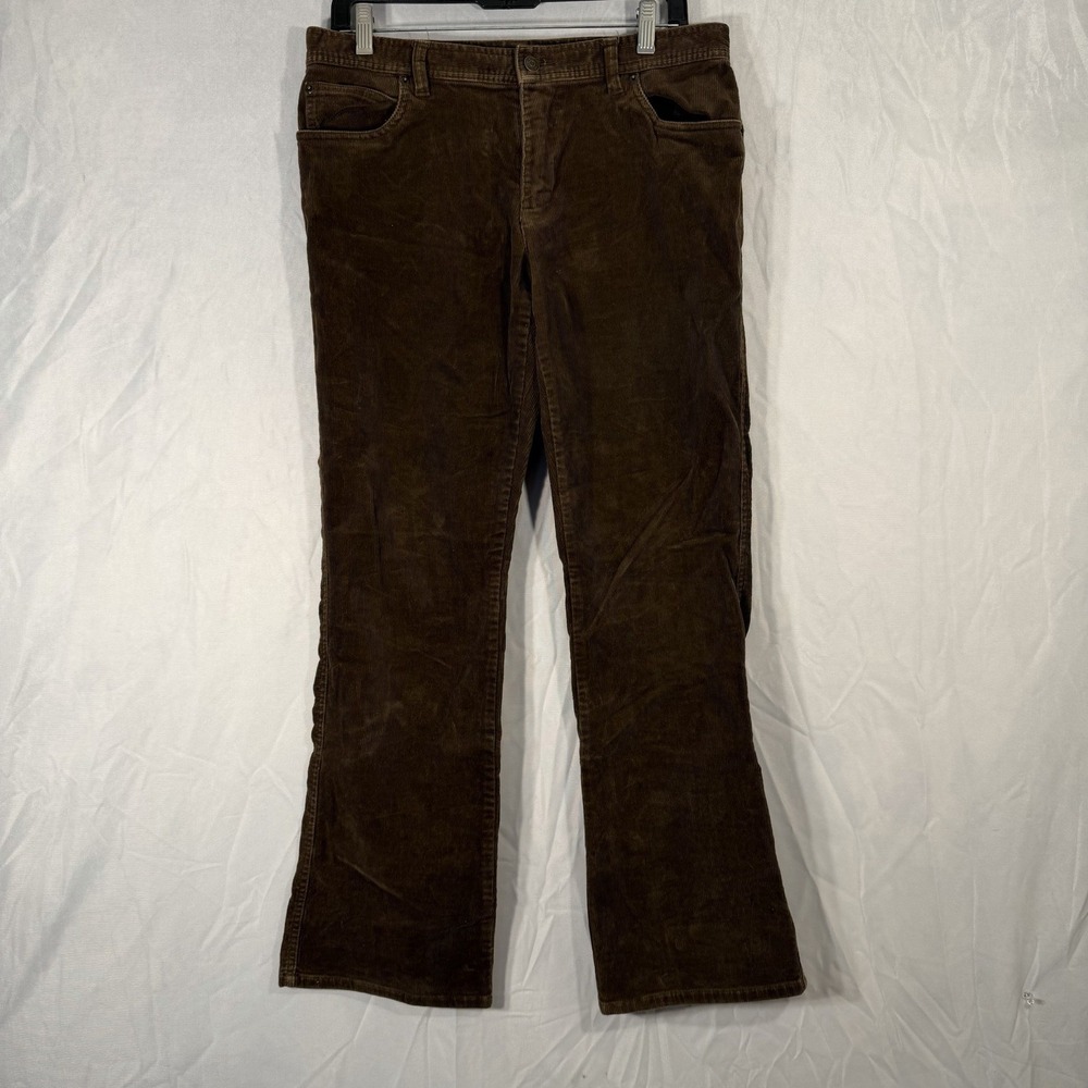 Ralph Lauren Sport Brown Corduroy Pants Size 10 Bootcut Women RL Patch Bling